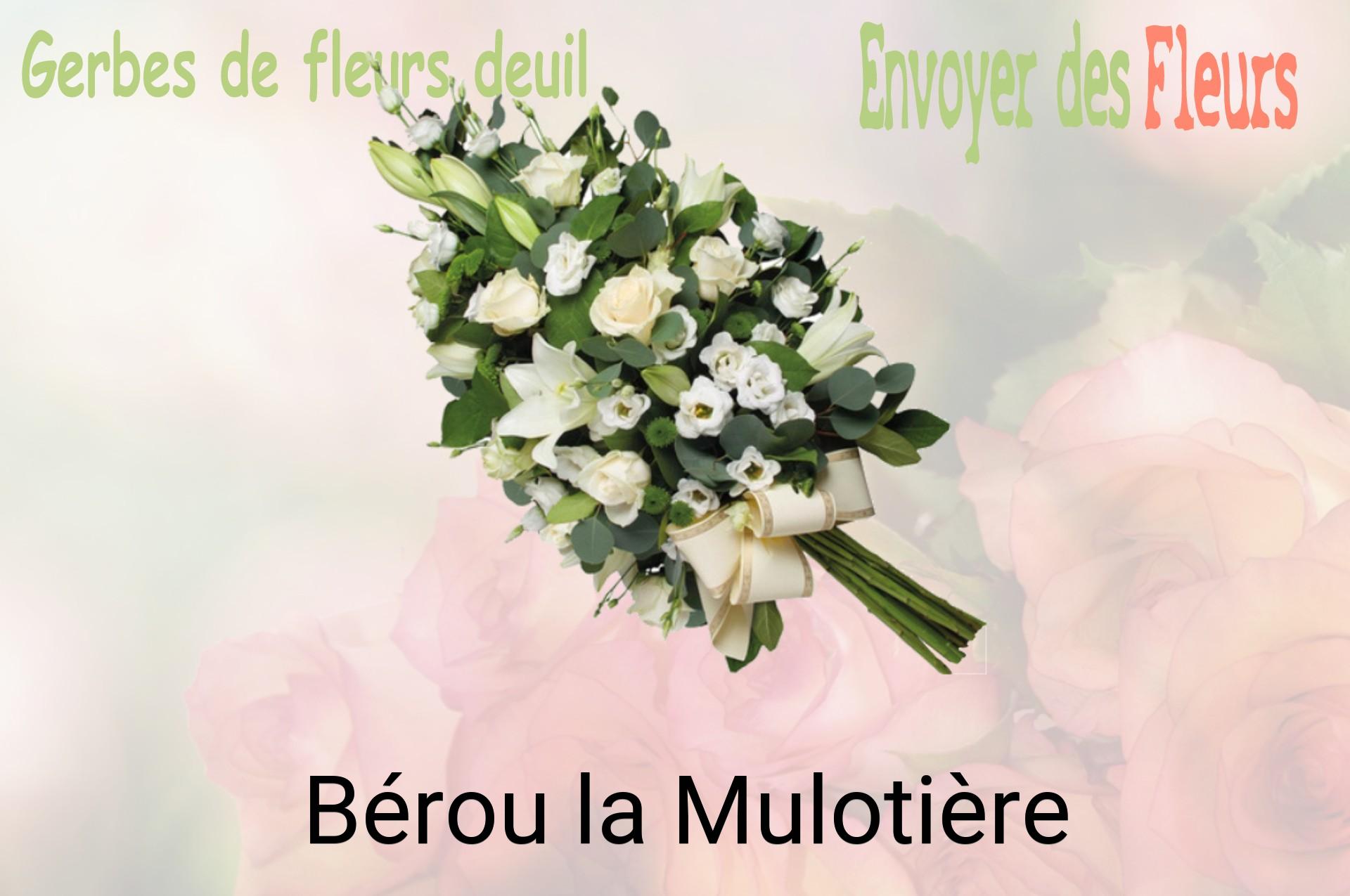 Gerbe de fleurs de deuil livrée à Bérou-la-Mulotière